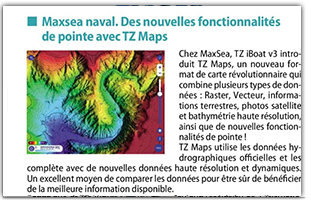 MaxSea naval. Des nouvelles fonctionnalités de pointe avec TZ Maps | Echo des Pro V&V – Août 2023